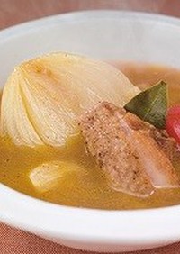 玉葱とチキンのカレースープ