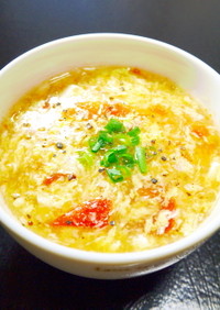 ふわとろ卵の酸っぱい中華卵スープ☆酸辣湯