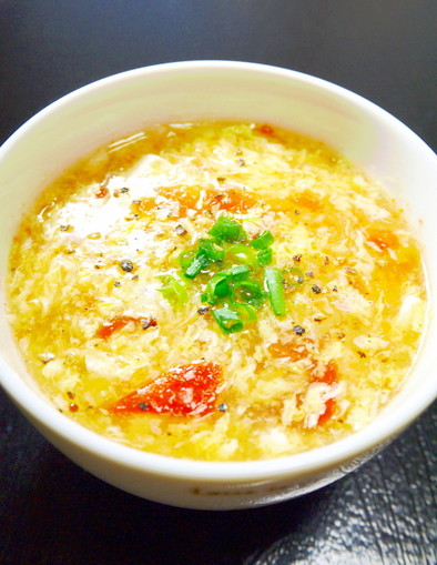 ふわとろ卵の酸っぱい中華卵スープ☆酸辣湯の写真