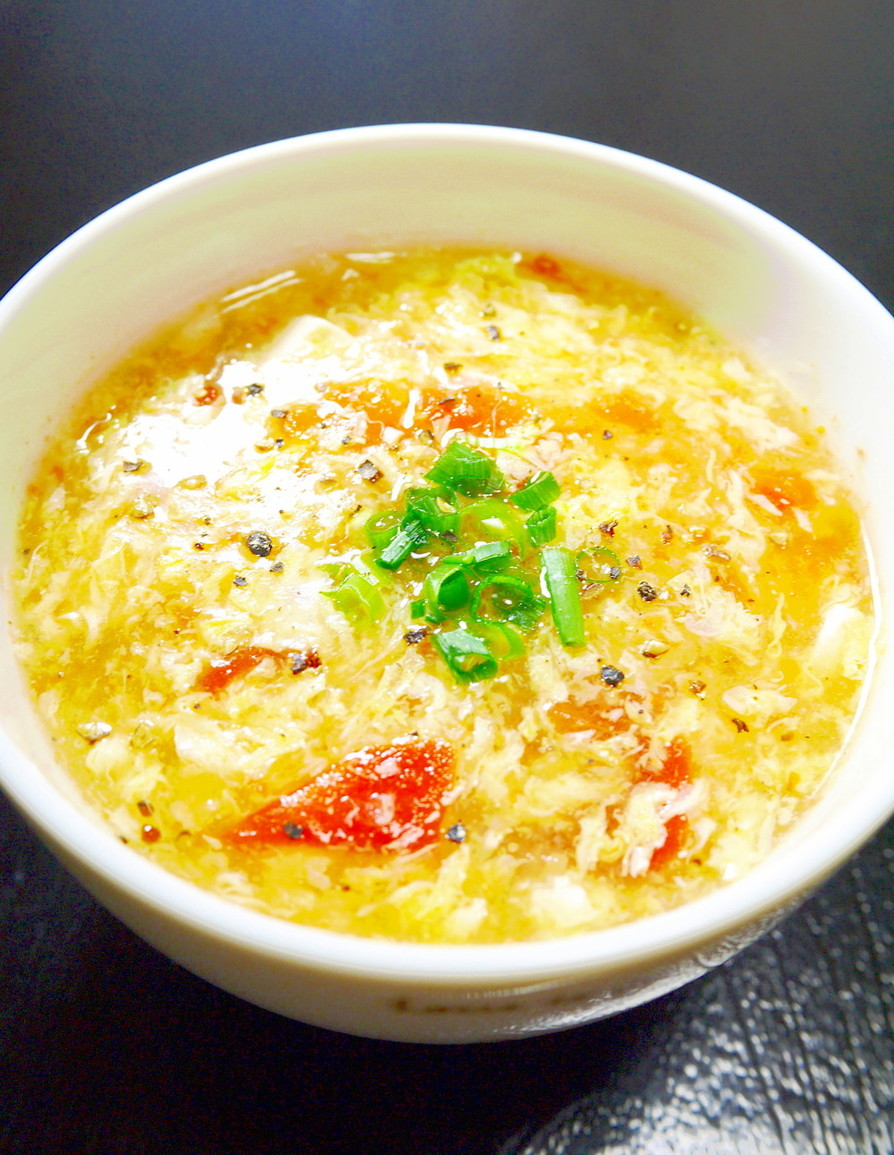 ふわとろ卵の酸っぱい中華卵スープ☆酸辣湯の画像