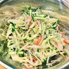 きゅうりともやしの中華胡麻和え