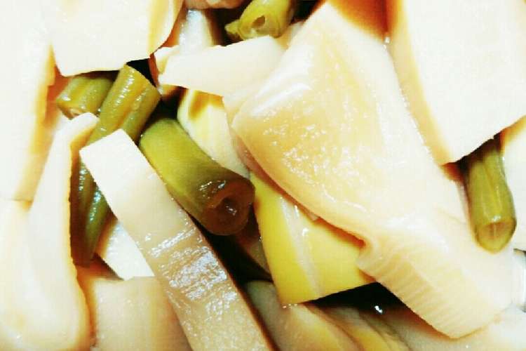 タケノコ水煮で いんげんとの煮物 レシピ 作り方 By かずmama クックパッド 簡単おいしいみんなのレシピが367万品