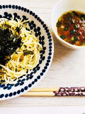 余ったパスタdeごま油風味つけ麺☆