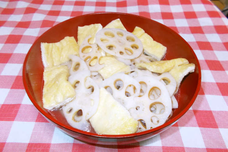夏 れんこんと京あげの炊いたん レシピ 作り方 By た ちん様 クックパッド