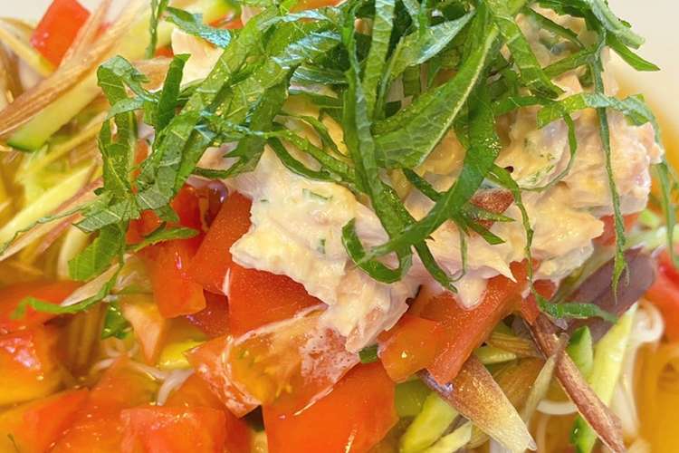 ツナとトマトの簡単ぶっかけそうめん レシピ 作り方 By クックy94uph クックパッド 簡単おいしいみんなのレシピが359万品