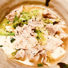 豚キャベツ豆腐のレンジ蒸し