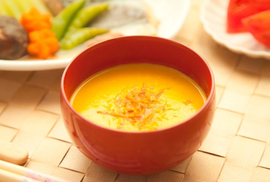 かぼちゃと豆乳で⁂和風だしのスープの画像