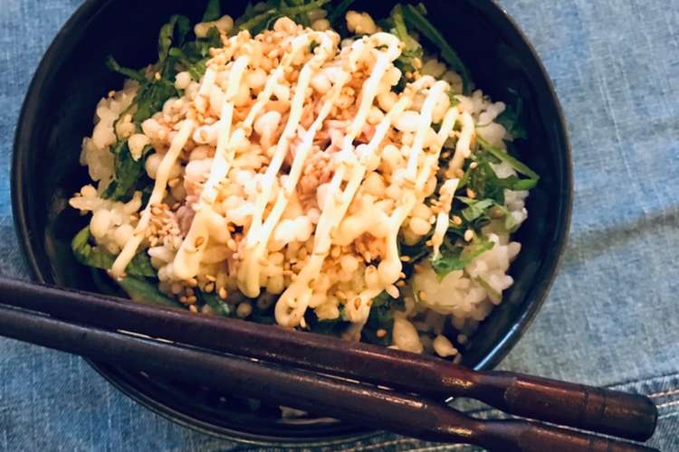ひとりめし たぬきなシーチキンマヨ丼 レシピ 作り方 By サキコバ クックパッド