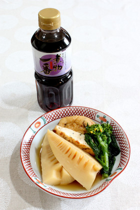 春の煮物(筍と菜の花とがんもの煮物)