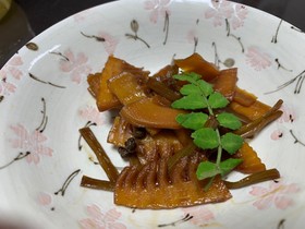たけのこと山フキの自己流佃煮