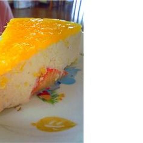 いちごとオレンジのレアチーズケーキ