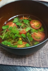 トマトと塩昆布スープ