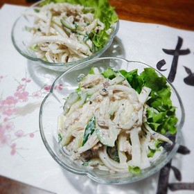 簡単!大根ときゅうりのサバ缶サラダ☆