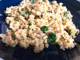 精進料理☆納豆レタス辛味炒飯