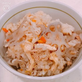 圧力鍋で簡単!ツナ缶と蓮根の炊き込みご飯
