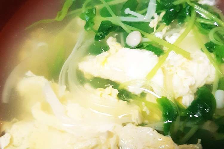 豆苗とえのきのスープ レシピ 作り方 By いしわりざくら クックパッド 簡単おいしいみんなのレシピが357万品