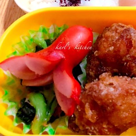 簡単小松菜麺つゆおかか和え お弁当緑野菜