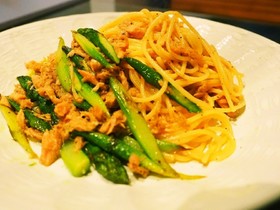 アスパラとツナの和風パスタ