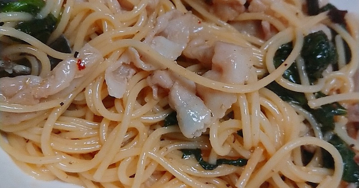 超簡単 豚肉とほうれん草の和風パスタ レシピ 作り方 By Erysak1122 クックパッド 簡単おいしいみんなのレシピが352万品