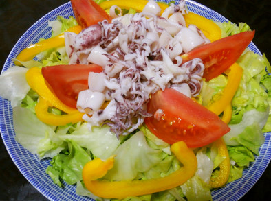 ヒイカと彩り野菜のサラダの写真