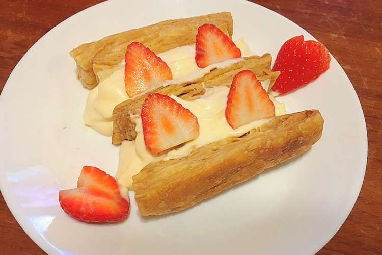 冷凍パイ生地で簡単 いちごのミルフィーユ レシピ 作り方 By ゆうかずキッチン クックパッド 簡単おいしいみんなのレシピが362万品
