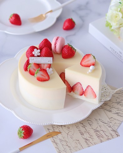 ホワイトチーズムースケーキ♡の写真