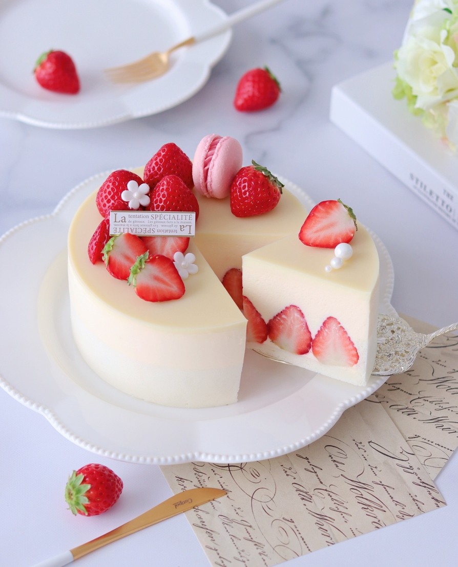 ホワイトチーズムースケーキ♡の画像