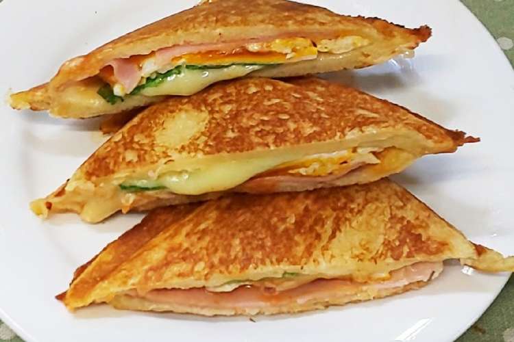 簡単 ホットサンド ハムチーズ玉子 レシピ 作り方 By Yamachan父 クックパッド 簡単おいしいみんなのレシピが354万品