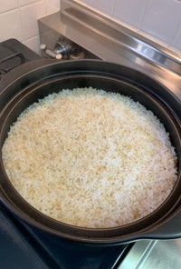 土鍋で米炊き