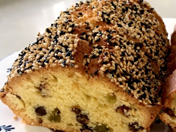 甘納豆とゴマのパウンドケーキ