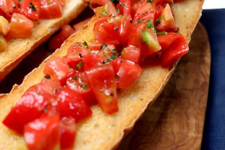 フルーツトマトのブルスケッタ レシピ 作り方 By Sachi5 クックパッド 簡単おいしいみんなのレシピが357万品