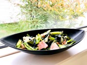 朝食に♡アスパラわかめソテーの写真