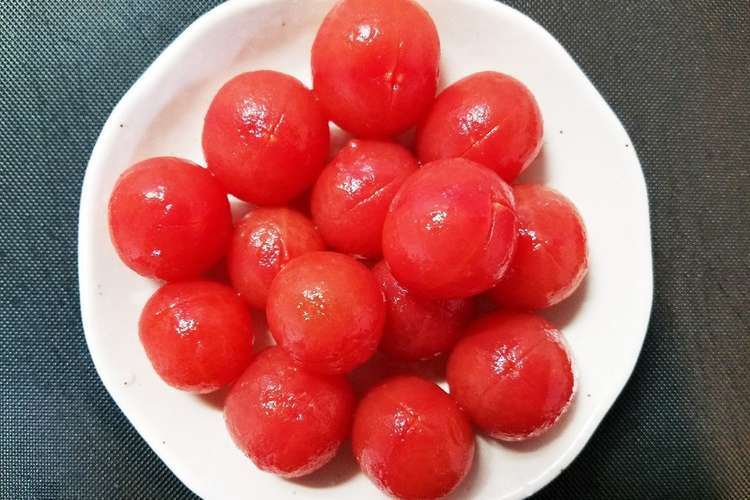 ミニトマトの皮むき 直火むき レシピ 作り方 By Blue Sky クックパッド 簡単おいしいみんなのレシピが351万品