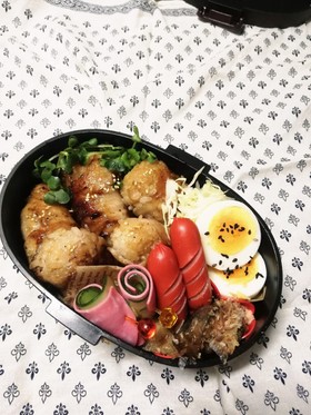 高校男子弁当♡肉巻きおにぎり
