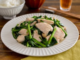 鶏肉とニラの液塩ガーリックバター炒め☀