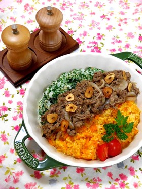 おもてなしにも☆お肉&2色ライス✿