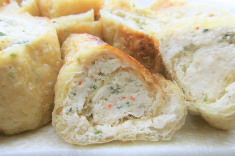 包丁不要簡単 油揚げと豆腐のクルクル巻き レシピ 作り方 By Satorisu クックパッド 簡単おいしいみんなのレシピが352万品