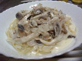 クリームチーズのスパゲティ