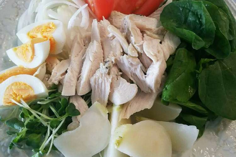 かぶ 蒸し鶏 新玉葱 ほうれん草 トマト レシピ 作り方 By Msgnb1 クックパッド 簡単おいしいみんなのレシピが352万品