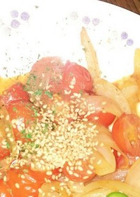 玉ねぎとミニトマトの南フランス風炒め☺⛄