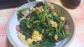 豚肉とほうれん草のふんわり炒め