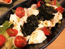 簡単!新玉ねぎと豆腐のチョレギサラダ