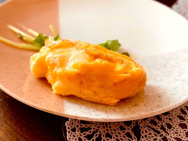 卵1個でアートなチーズ入り卵焼き