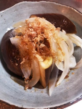 簡単!レンジでナスと新玉ねぎのポン酢和え