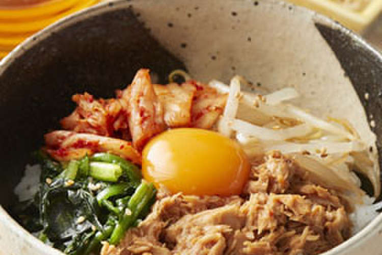 焼肉のたれでビビンバ風ツナ丼 レシピ 作り方 By おいしいコープ クックパッド