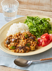 レンジで!大豆のお肉のなすキーマカレーの写真