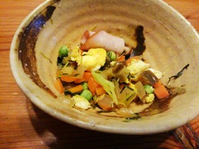 人参がもりもり食べれる野菜炒め