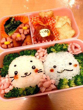 しろたん・すみっこトカゲのコラボキャラ弁