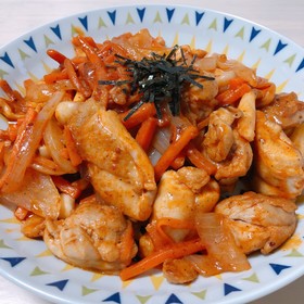 鶏もも肉のオーロラソース炒め