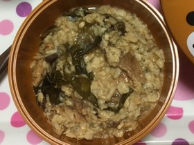 オートミールでさばみそ煮雑炊